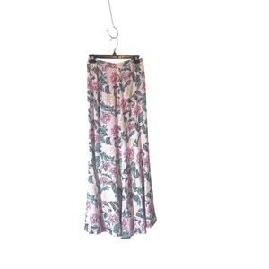 Vintage 2K Forever 21 Light Pink Flowy Floral Maxi Skirt Boho Lightweight Size S